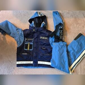 Phenix Vintage Blue Ski Jacket, Vest and Pants Set Mens Small